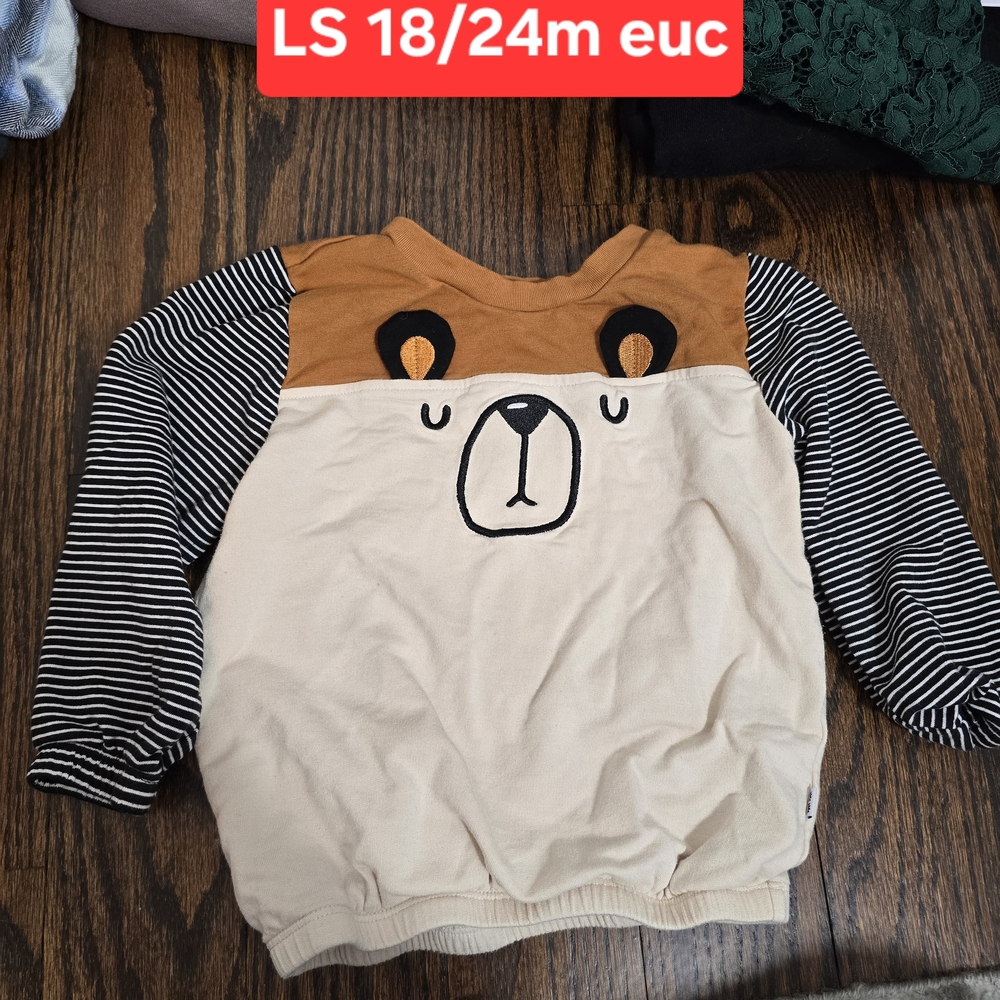 Little Sleepies Bear Stripes Long-Sleeve Top Crewneck Sweatshirt Sweater